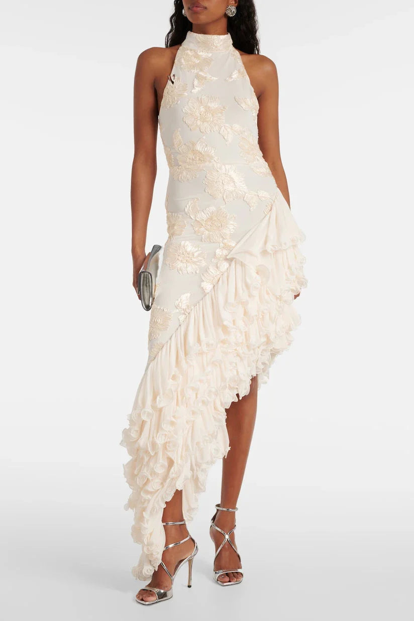 THE JANE | FLORAL APPLIQUE MAXI DRESS