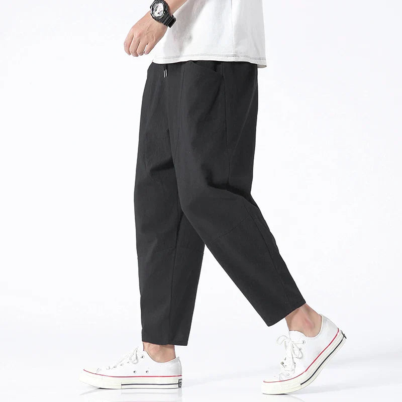 THE RUMI | RELAXED LINEN CROP PANTS