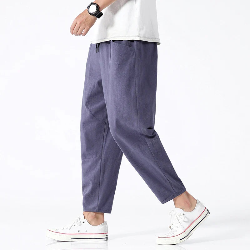THE RUMI | RELAXED LINEN CROP PANTS