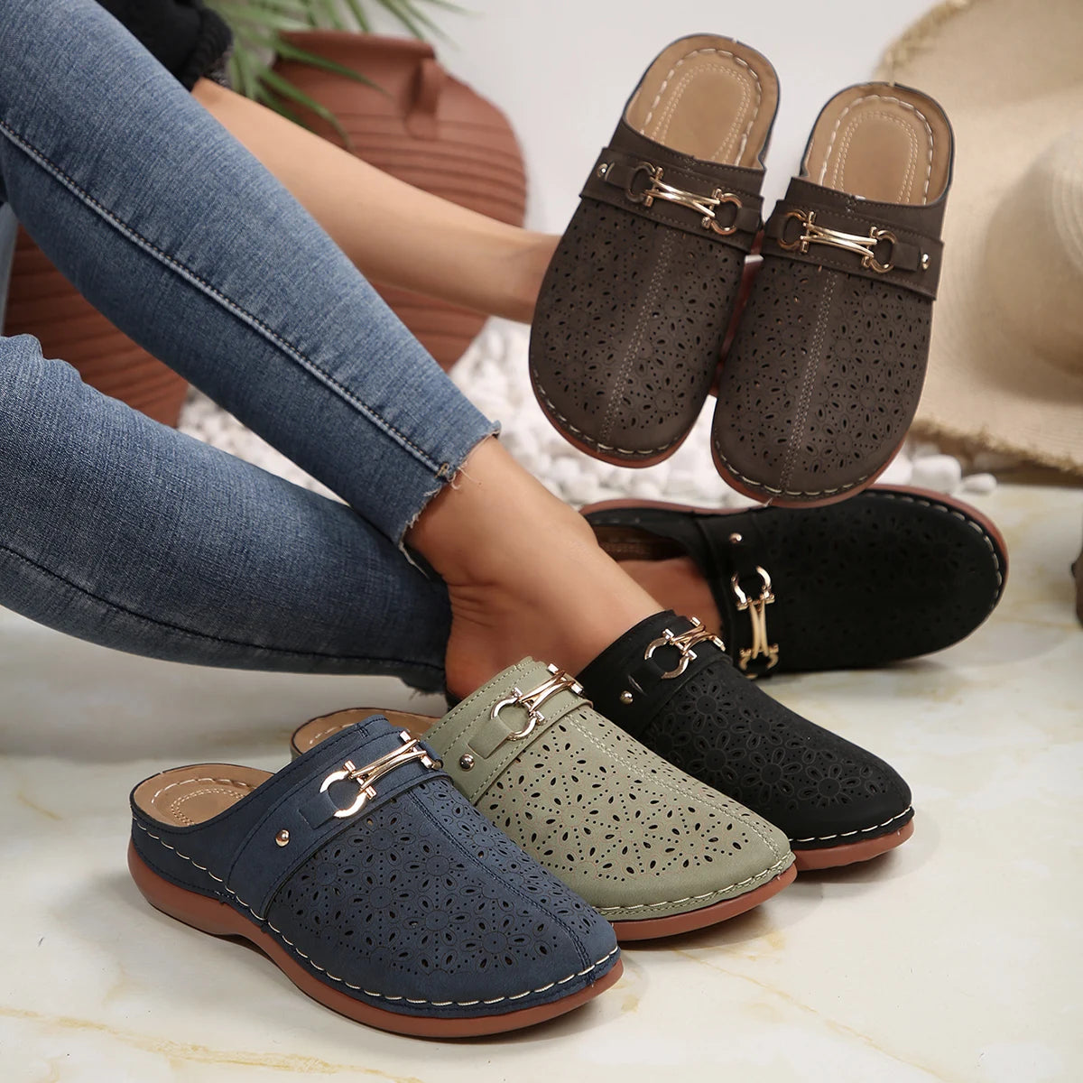 THE SOLARA | LIGHTWEIGHT WEDGE MULES