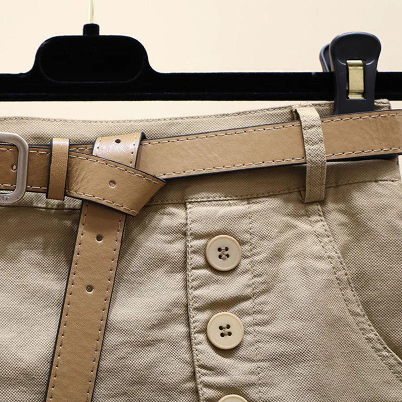 THE ARLETTE | LOOSE BELTED SKORT PANTS