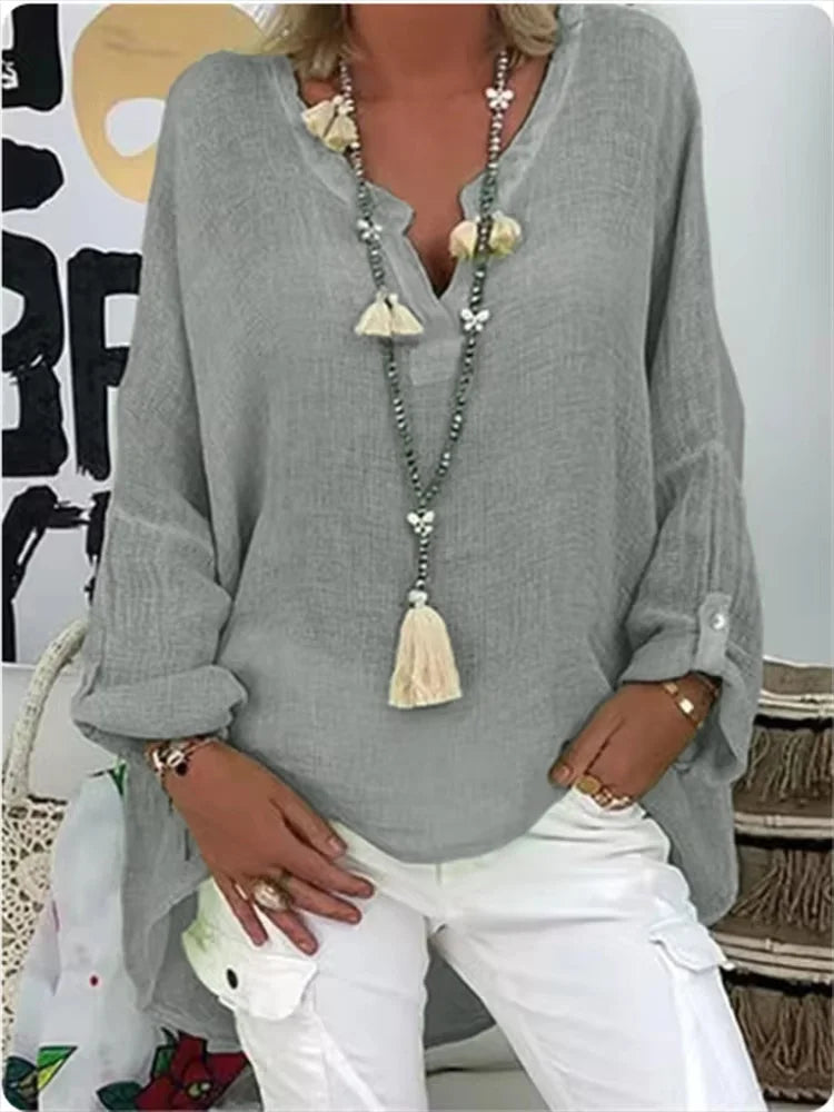 THE LYRA | V-NECK COTTON BLOUSE