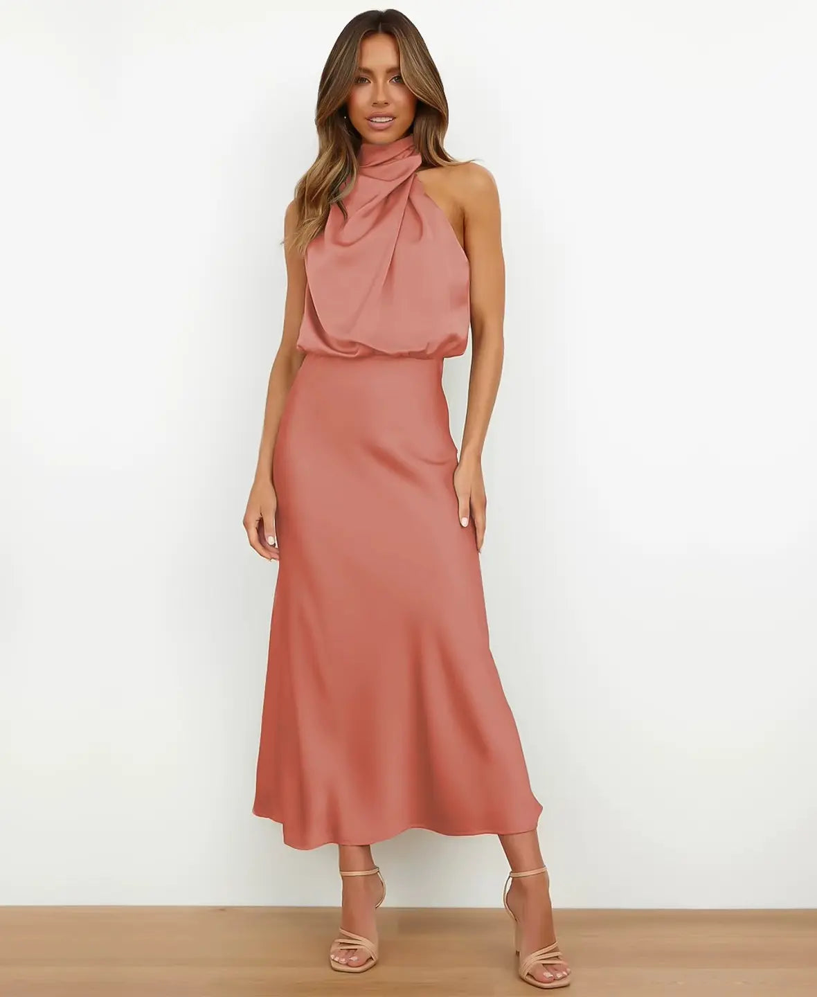 THE SOLÈNE | ELEGANT HIGH-WAIST MIDI DRESS