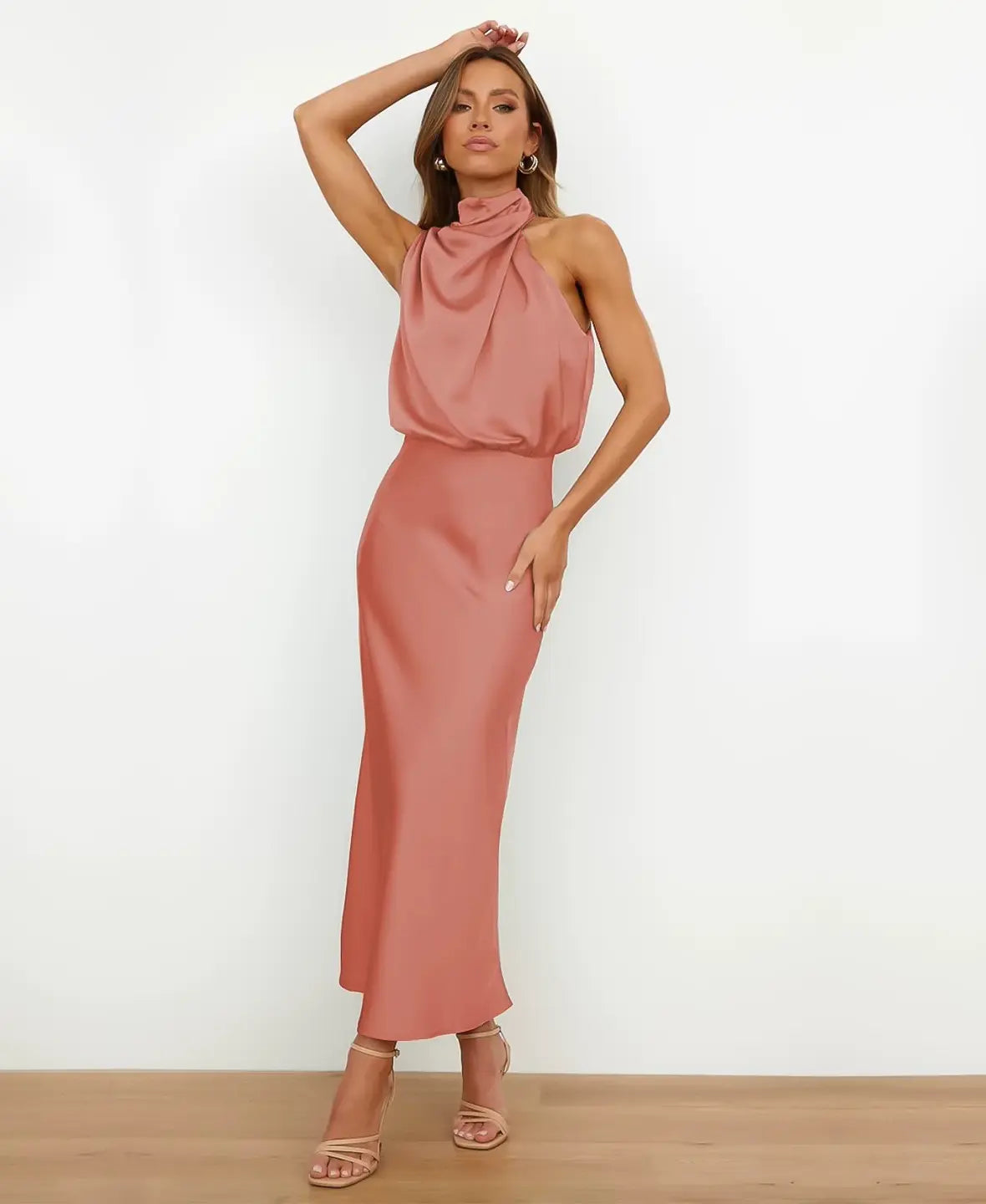 THE SOLÈNE | ELEGANT HIGH-WAIST MIDI DRESS