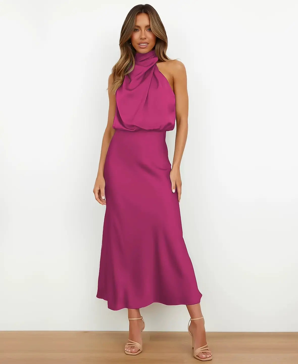 THE SOLÈNE | ELEGANT HIGH-WAIST MIDI DRESS