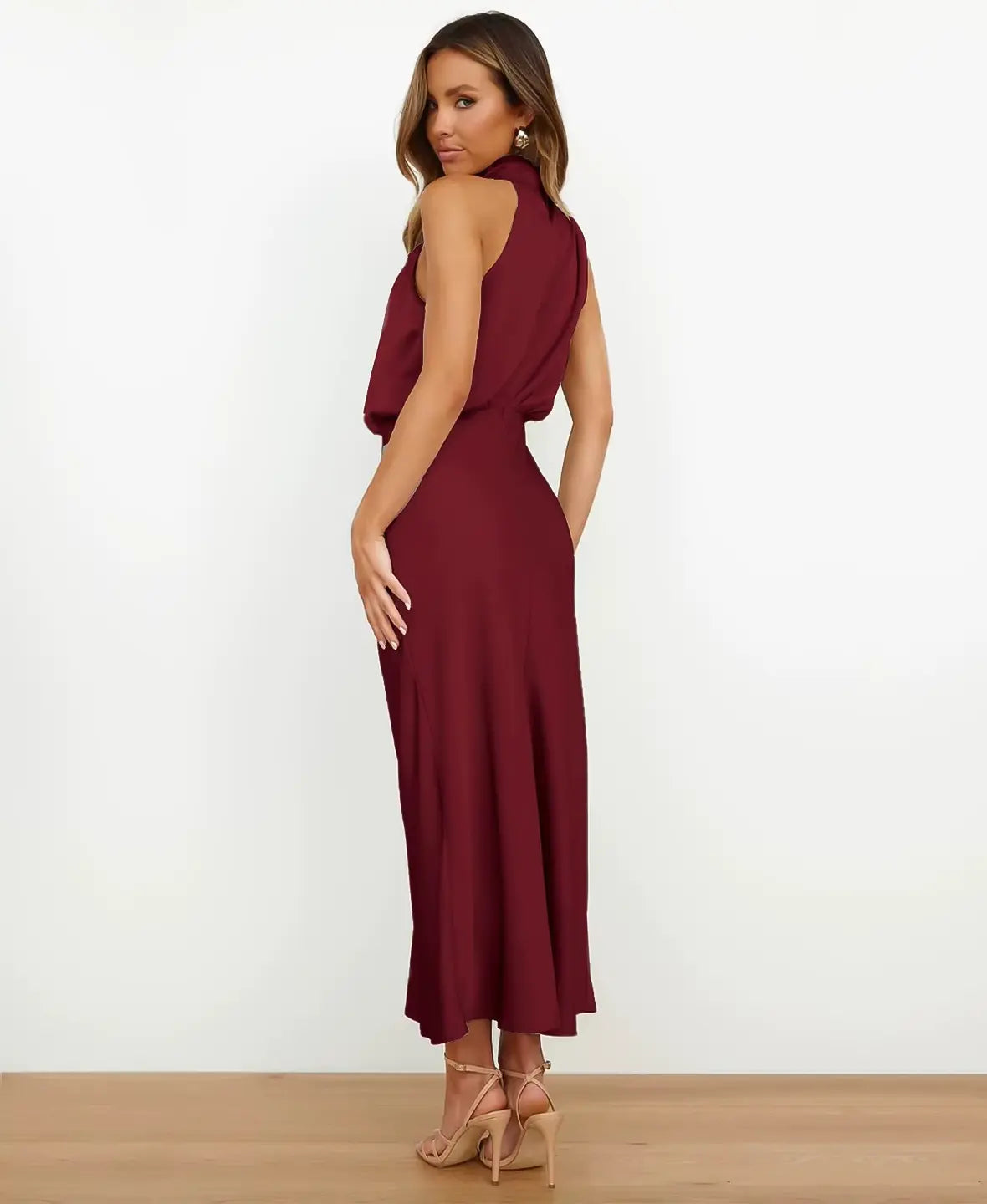 THE SOLÈNE | ELEGANT HIGH-WAIST MIDI DRESS