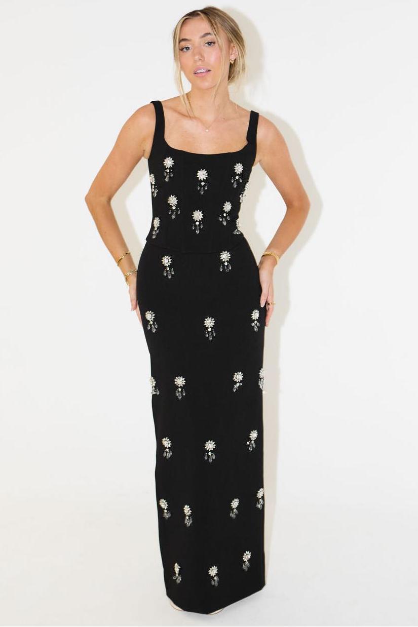 THE CELESTE | CRYSTAL MAXI SKIRT SET