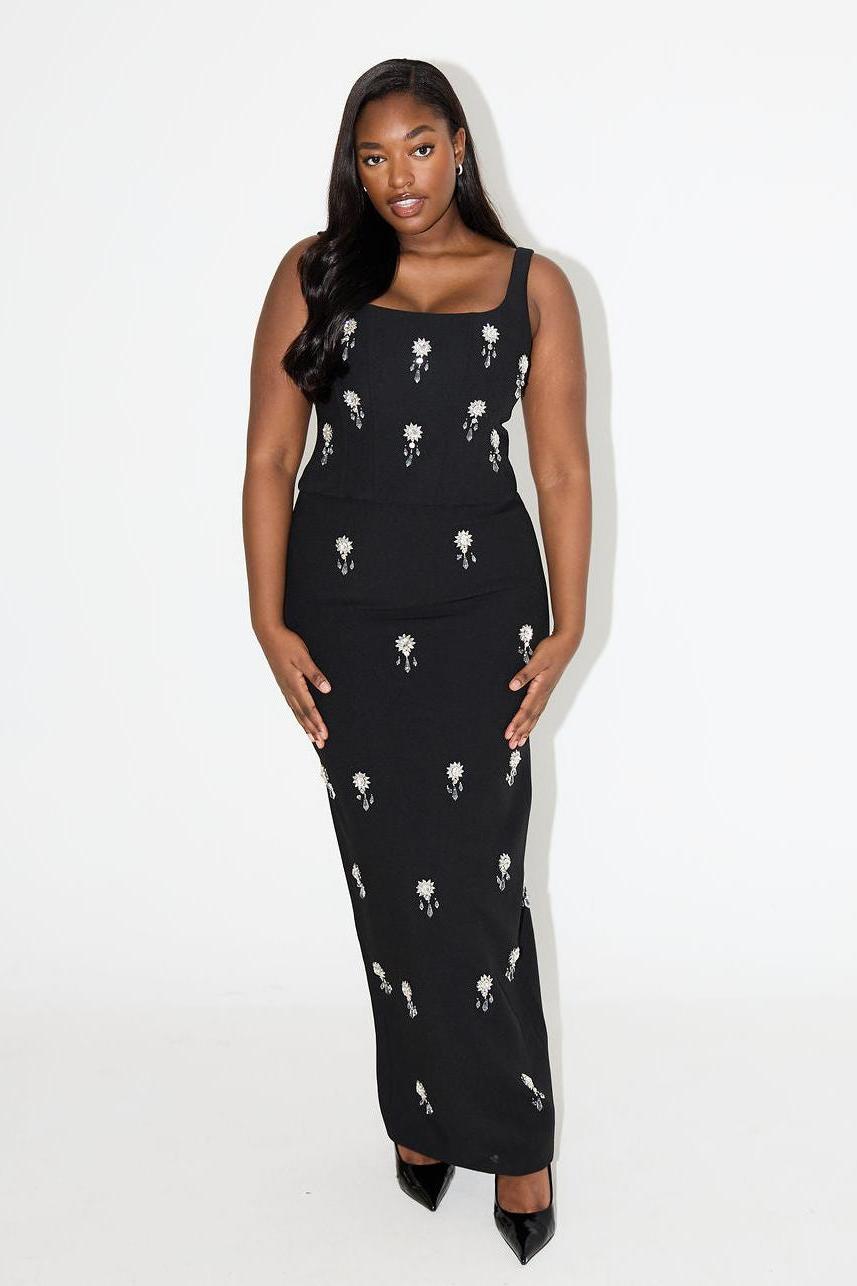 THE CELESTE | CRYSTAL MAXI SKIRT SET