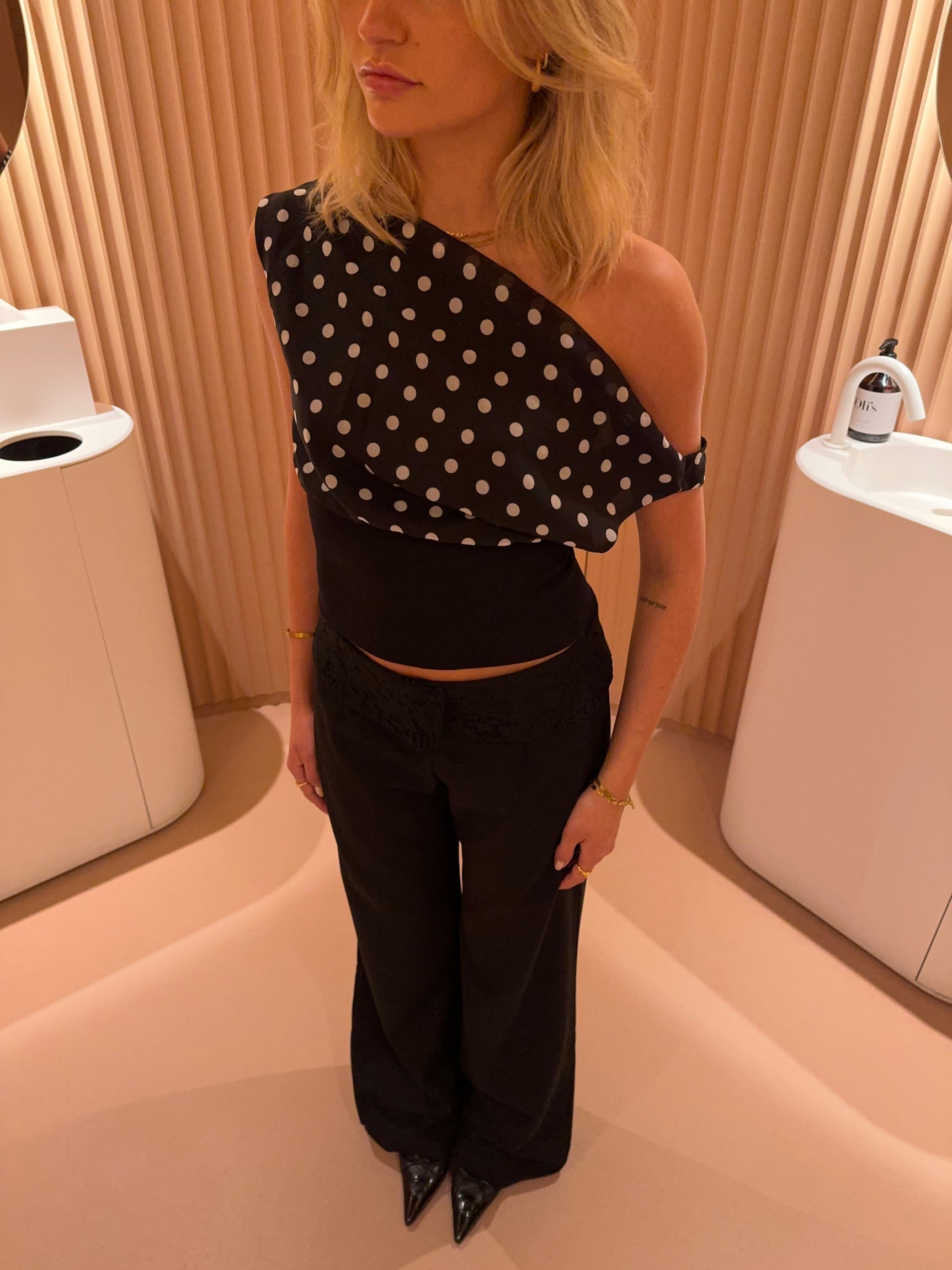 THE ELLA | MONOCHROME POLKA DOT TOP