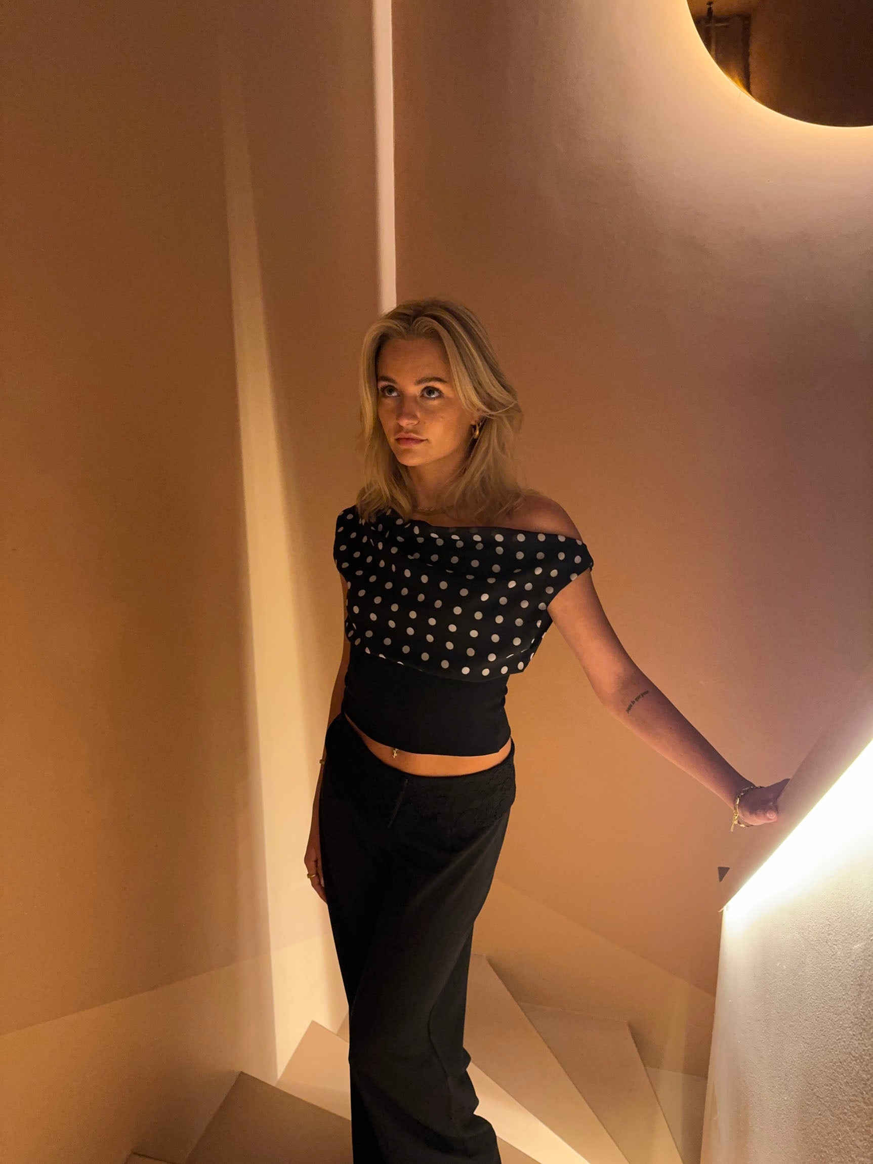 THE ELLA | MONOCHROME POLKA DOT TOP