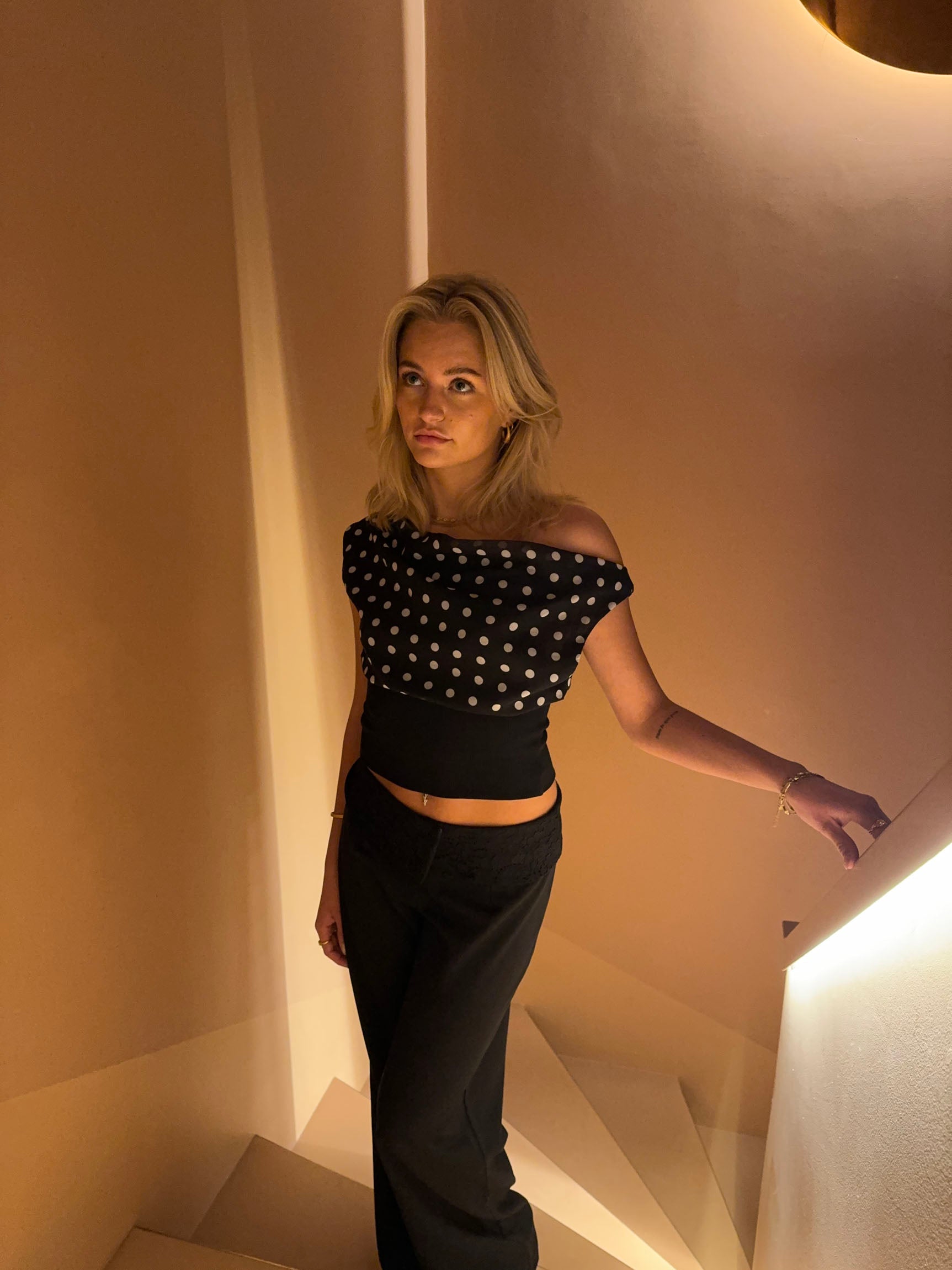 THE ELLA | MONOCHROME POLKA DOT TOP