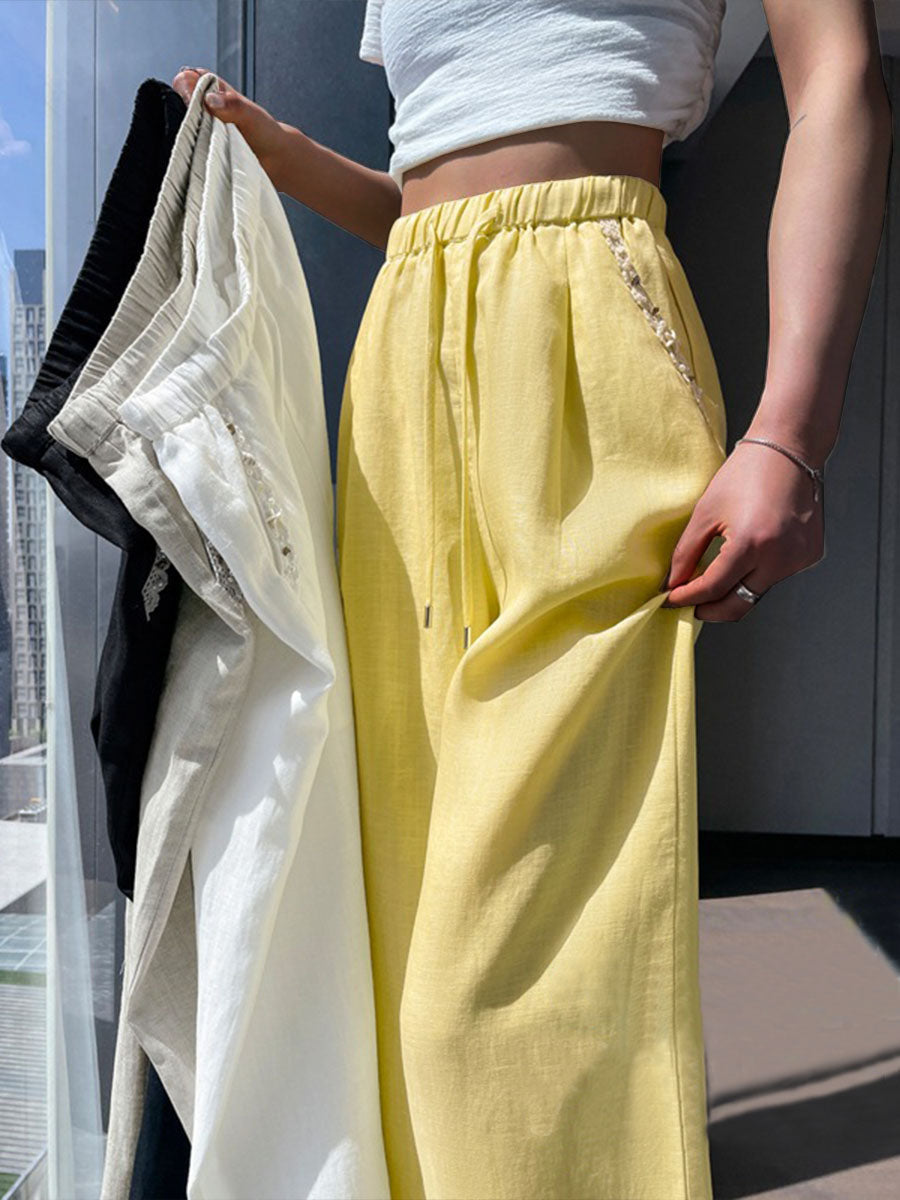 THE ELISE | FLOW LINEN WIDE-LEG PANTS