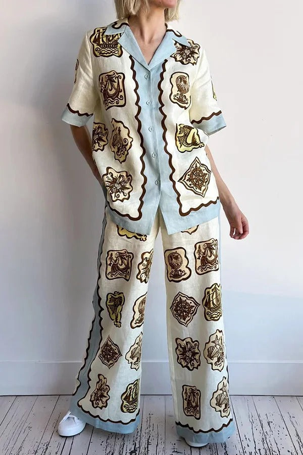 THE VICTORIA | LINEN ELASTIC WAIST POCKET WIDE LEG PANTS