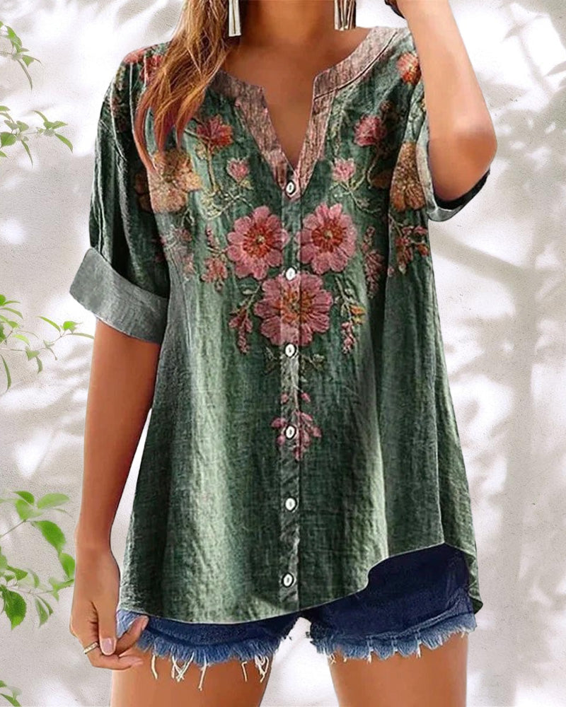 THE MARINA| ELEGANT V-NECK BLOUSE