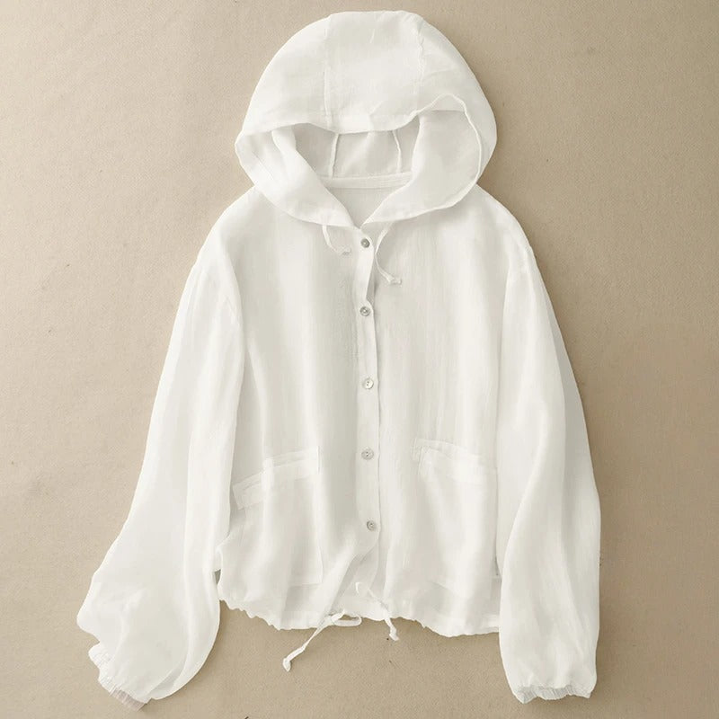 THE AYLA | LINEN HOODED TOP