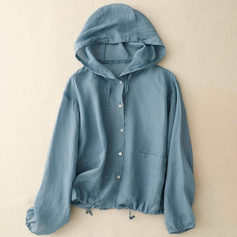 THE AYLA | LINEN HOODED TOP
