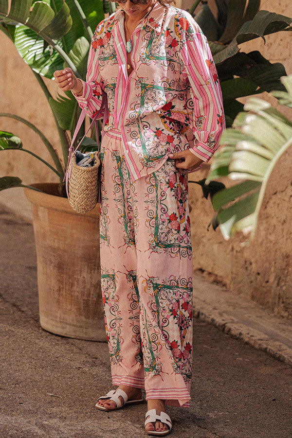 THE GLORIA | LOOSE BLOUSE AND ELASTIC WAIST POCKETED PANTS SET