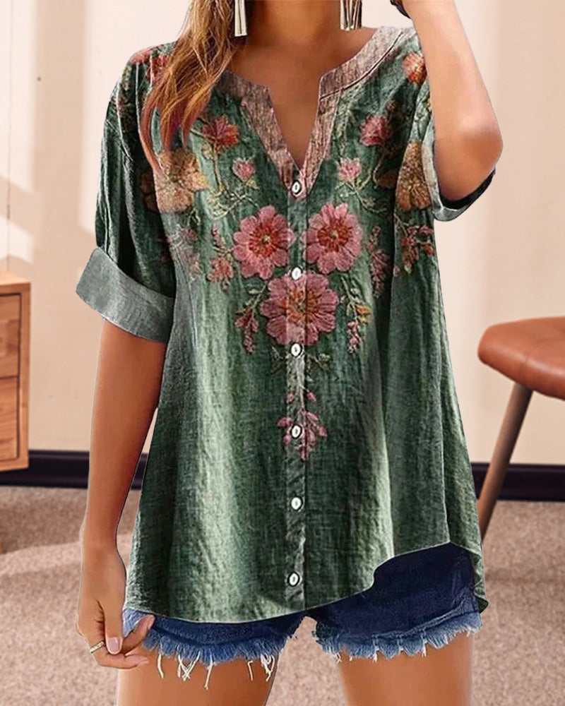 THE MARINA| ELEGANT V-NECK BLOUSE