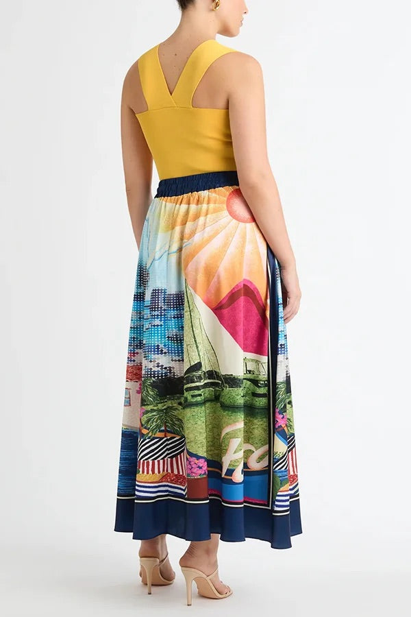THE SEASIDE | SATIN LOOSE MAXI SKIRT SET