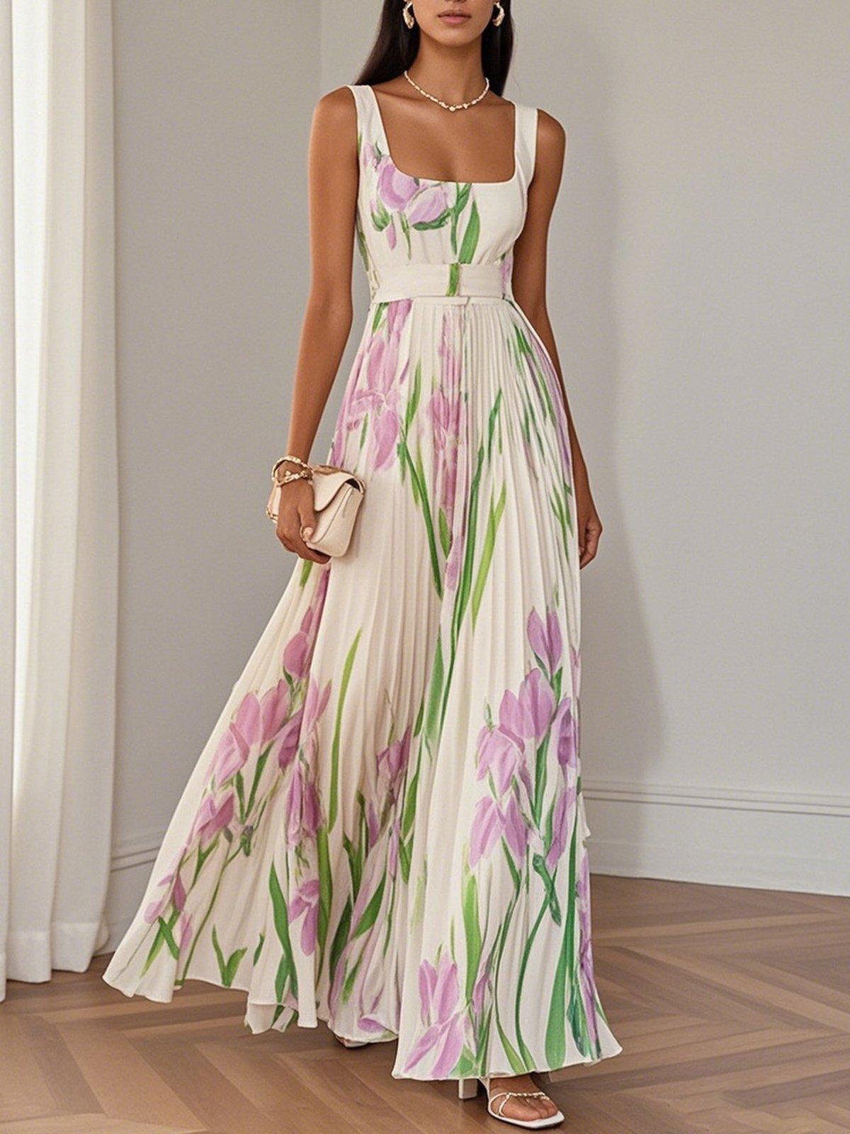 THE ALINOR | FLORAL CHIFFON MAXI DRESS