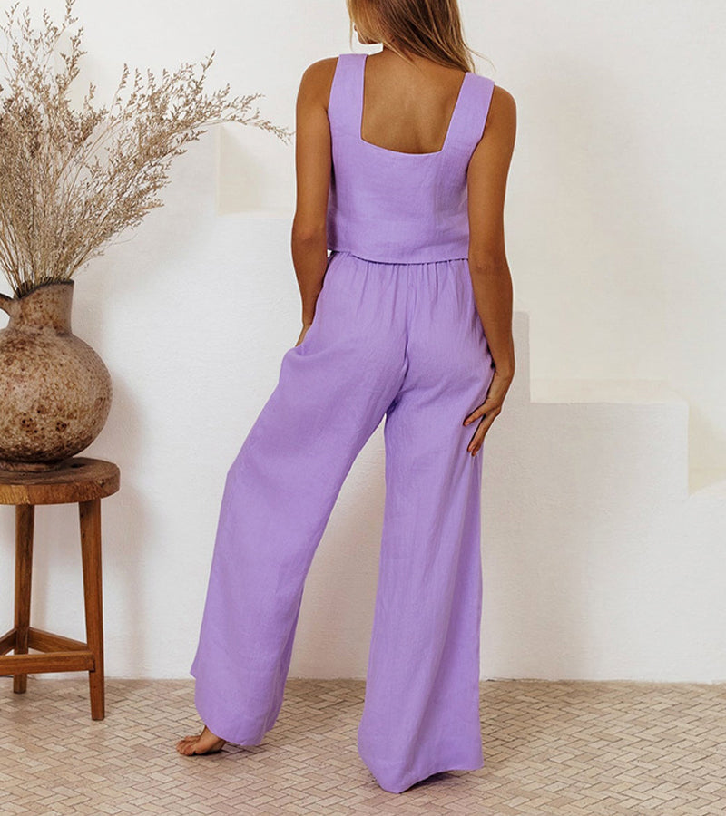 THE MEGAN | MINIMALIST TOP AND WIDE LEG PANTS SET