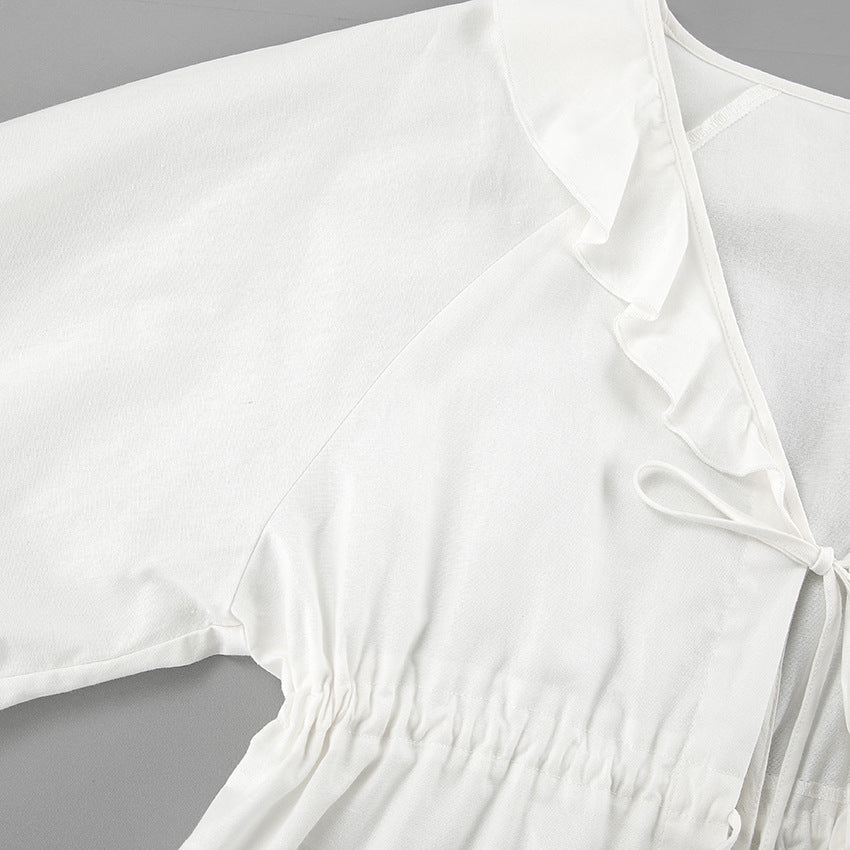 THE ALEXANDRA | RUFFLED FRONT TIE TOP AND SHORTS SET