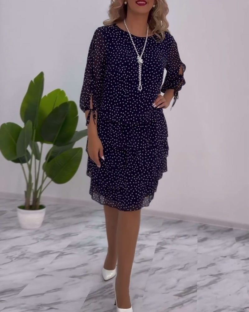 THE DELPHINE | LAYERED POLKA DOT DRESS
