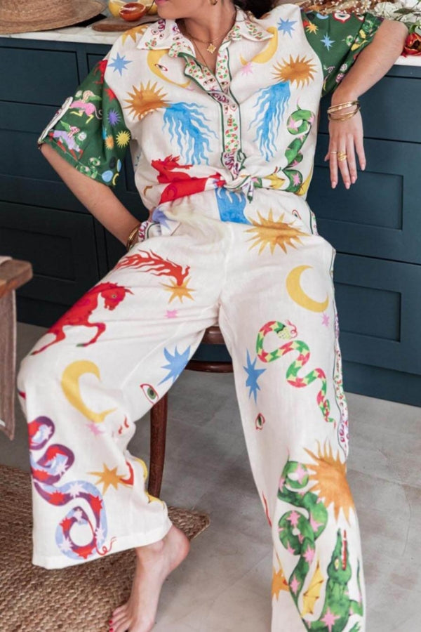 THE LISA | LOOSE SHIRT AND ELASTIC WAIST PANTS SET