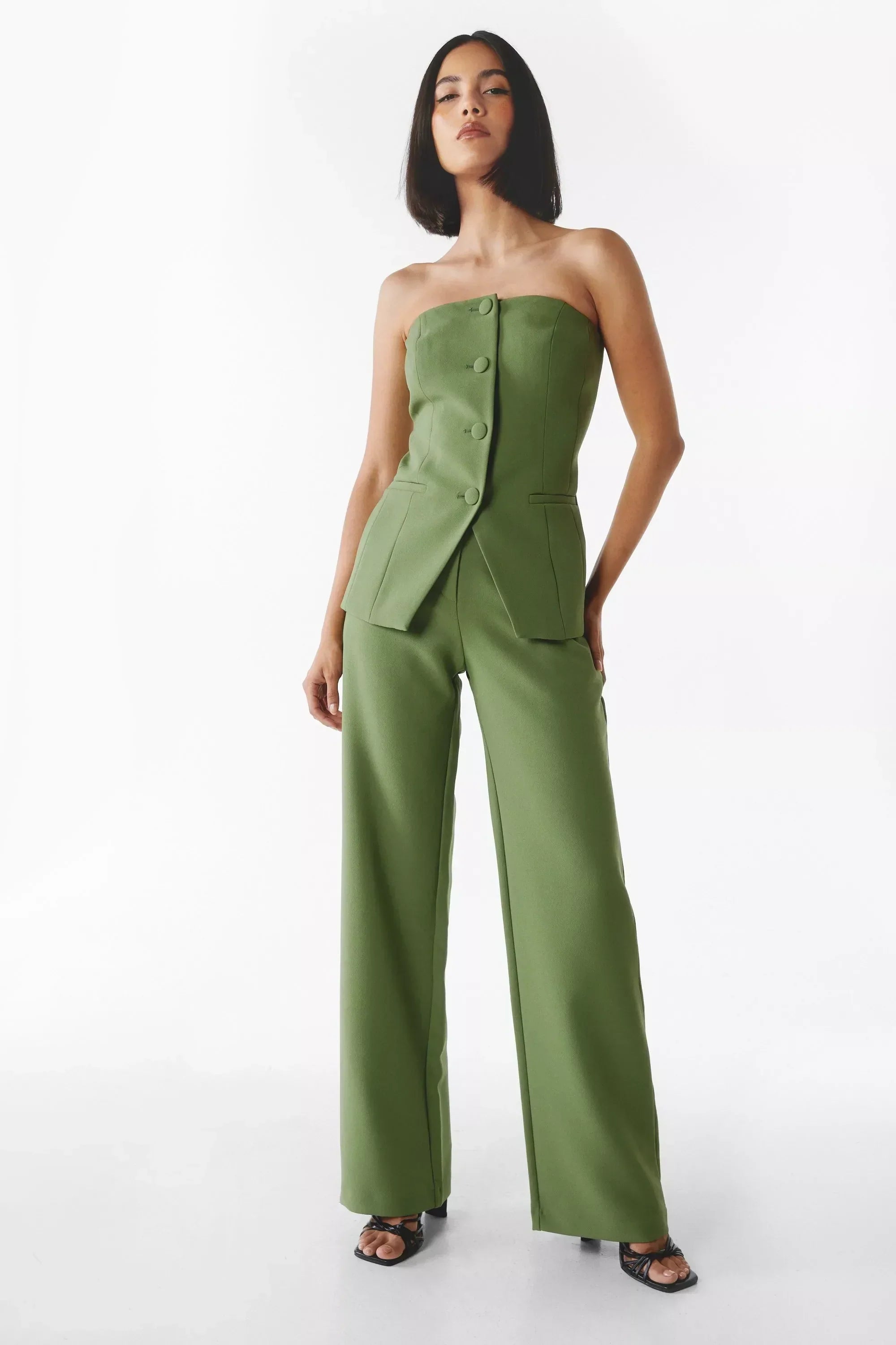 THE BRIA | STRAPLESS BUTTONED TWO-PIECE ENSEMBLE