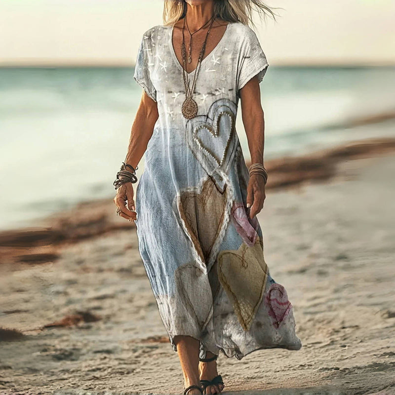 THE AMELORA | VINTAGE HEART PRINT DRESS