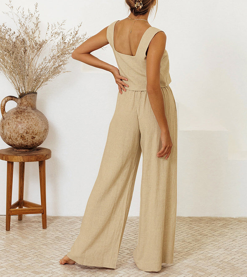 THE MEGAN | MINIMALIST TOP AND WIDE LEG PANTS SET