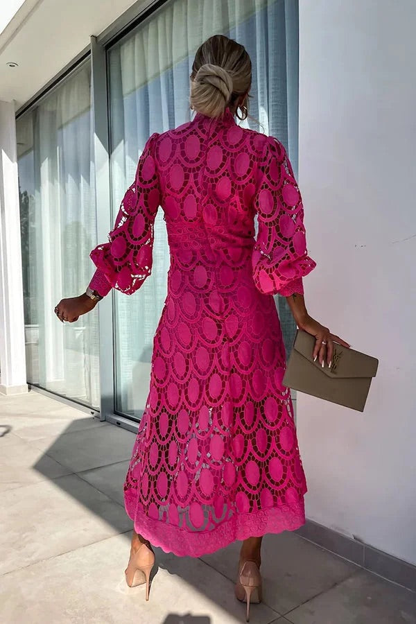 THE AMARIS | CROCHET LACE MIDI DRESS