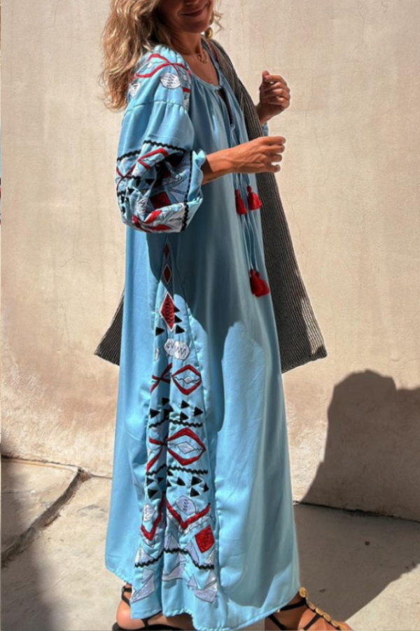 THE DANA | ETHNIC RETRO PRINT LONG SKIRT