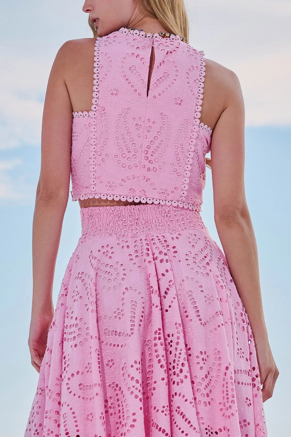 THE PARIS | EMBROIDERED LACE CROP TANK TOP