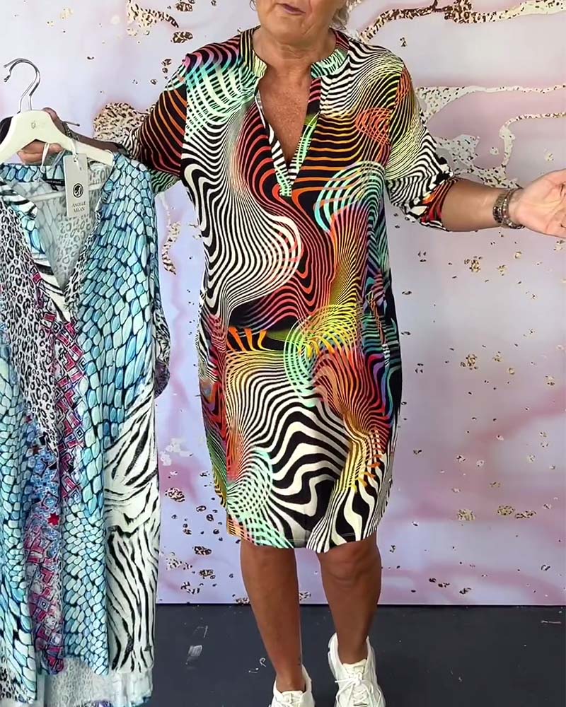 THE BELEN | COLOURFUL V-NECK DRESS