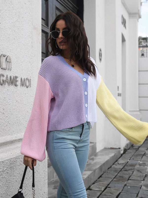 THE NOEMI | COLOURBLOCK CHUNKY KNIT CARDIGAN