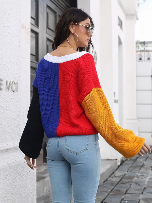 THE NOEMI | COLOURBLOCK CHUNKY KNIT CARDIGAN
