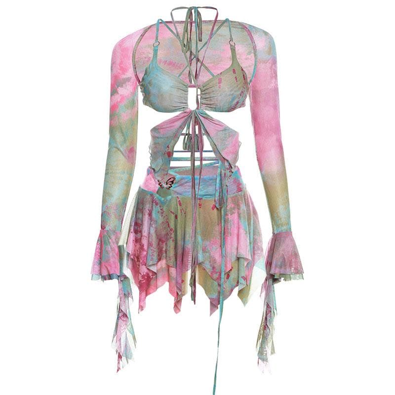 THE ZARELIA | TIE-DYE HALTER MINI SET