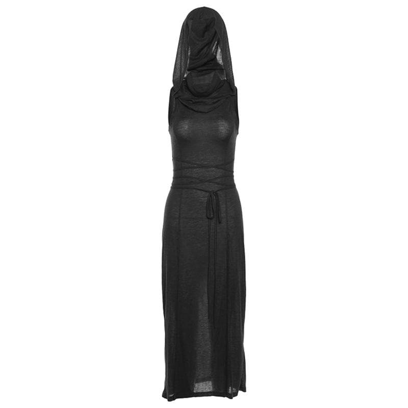 THE NAVAELA | CUTOUT HOODED MAXI DRESS