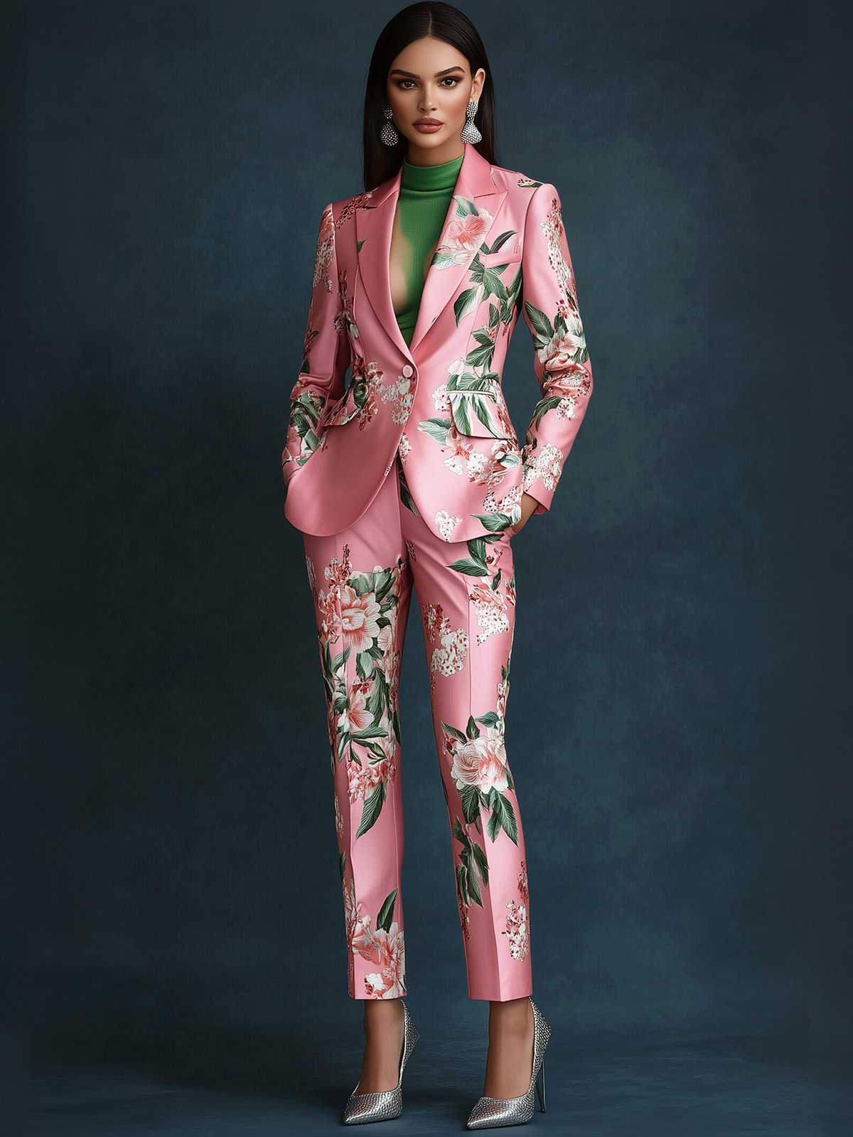 THE MONROE | SATIN PRINT BLAZER & PANTS SET