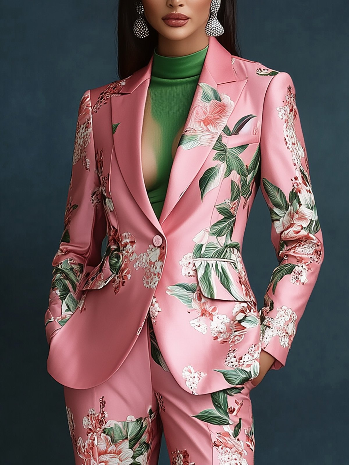 THE VERSAILLES | SATIN PRINT BLAZER
