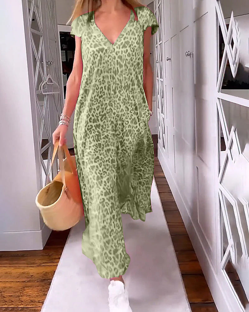 THE ZAYLA | PRINTED V-NECK MAXI