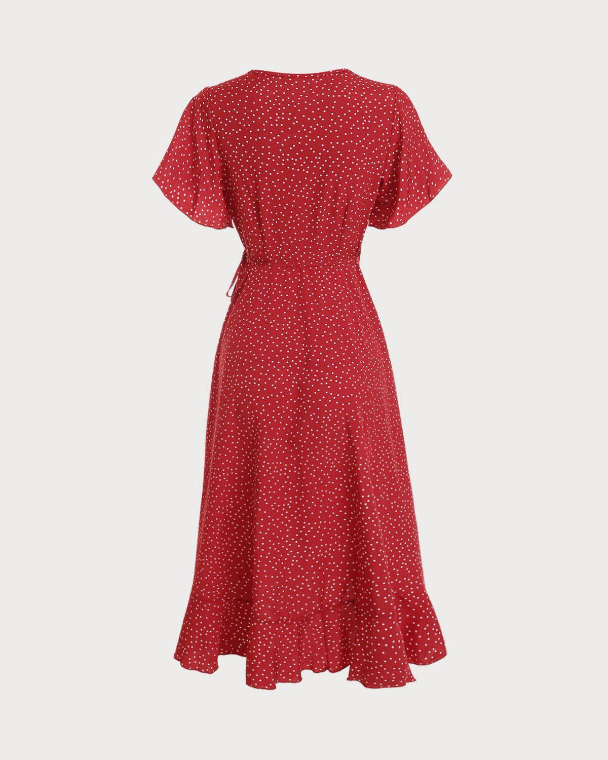 THE MAIA | POLKA DOT WRAP DRESS