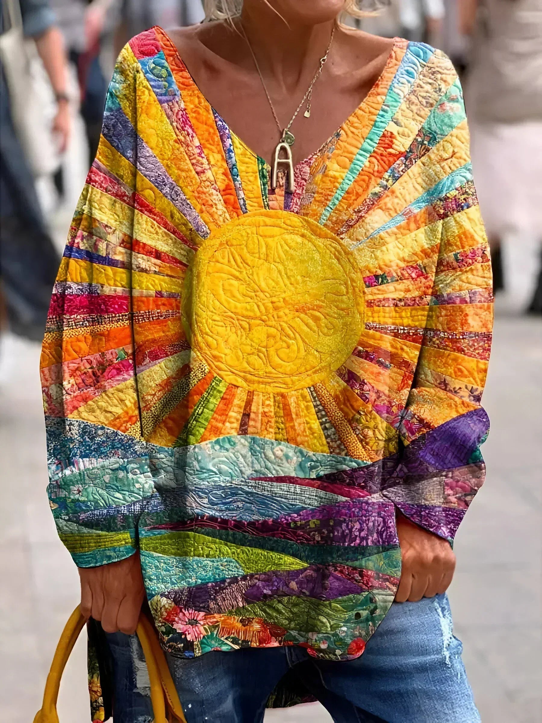 THE THESSALY | ELEGANT COLOURFUL BLOUSE