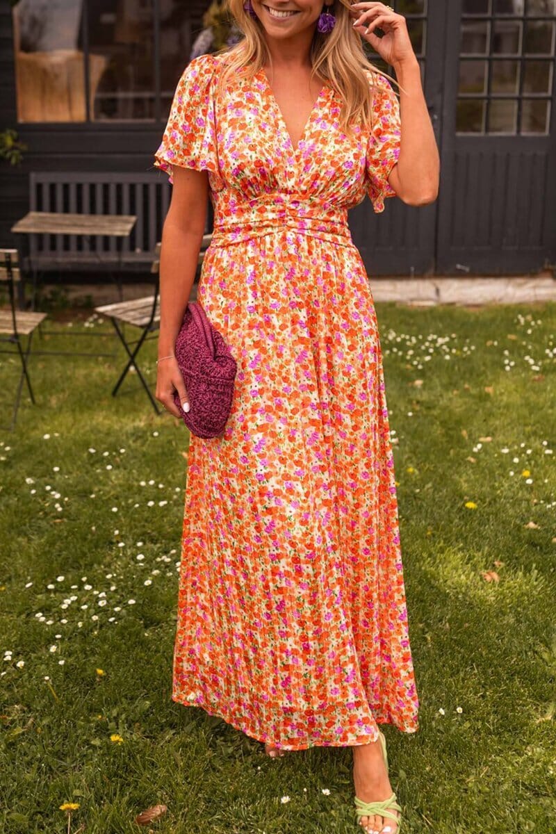 THE VIVIAN | ELEGANT V-NECK MAXI DRESS