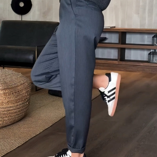 THE MATHILDA | PINSTRIPE TAILORED TROUSERS