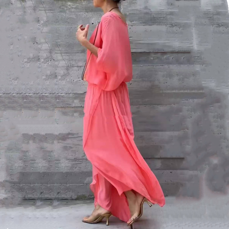 THE AVA | CHIFFON TWO-PIECE WIDE LEG SET