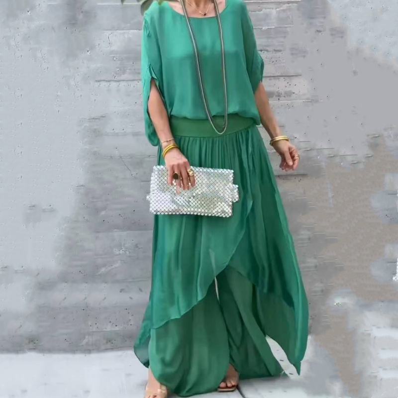 THE AVA | CHIFFON TWO-PIECE WIDE LEG SET