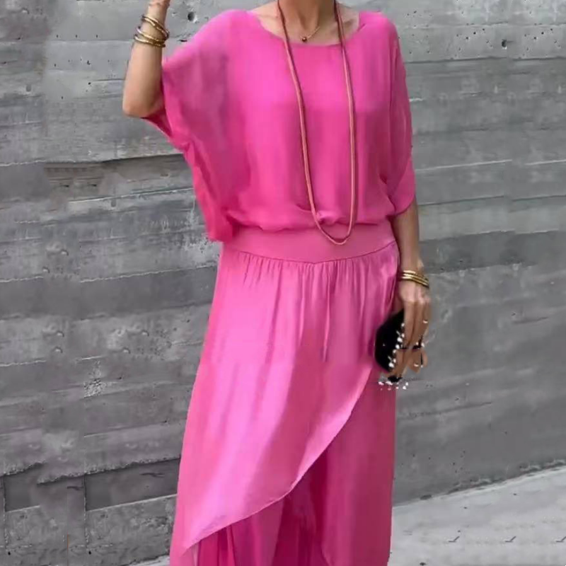 THE AVA | CHIFFON TWO-PIECE WIDE LEG SET