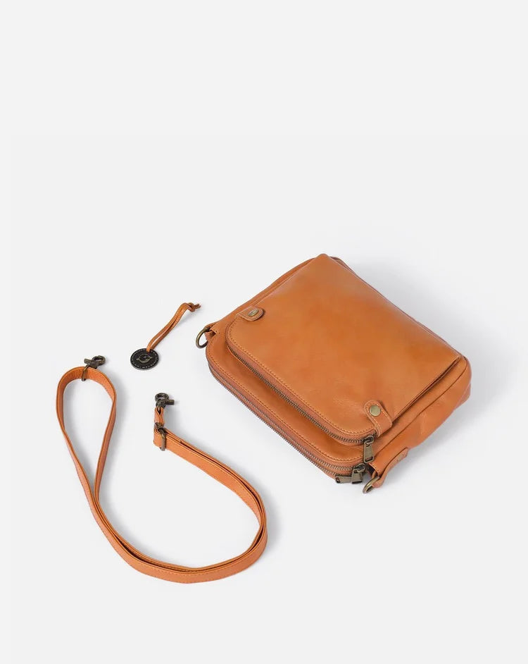 THE SORAYA | TRIPLE-ZIP LEATHER CROSSBODY
